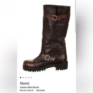 Marni moto leather boots, size 8